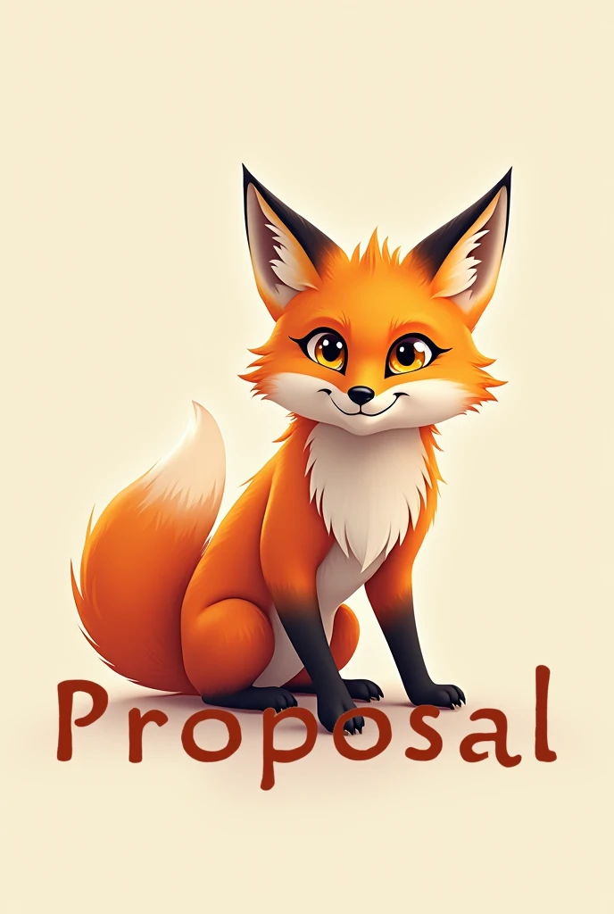 Create a company banner with the name the proposal with an orange fox in the background without an environment around it
