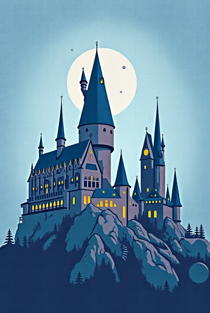 light blue background, reason, harry potter stitch pattern