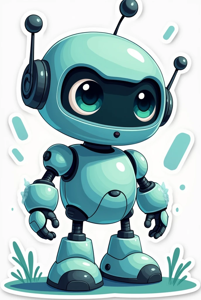 robot caricatura, Disney style for cool colors stickers