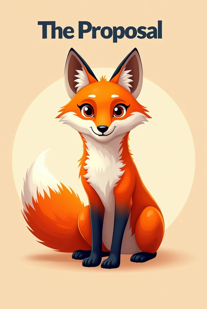 Create a company banner with the name "the proposal" with an orange fox in the background without an environment around it 