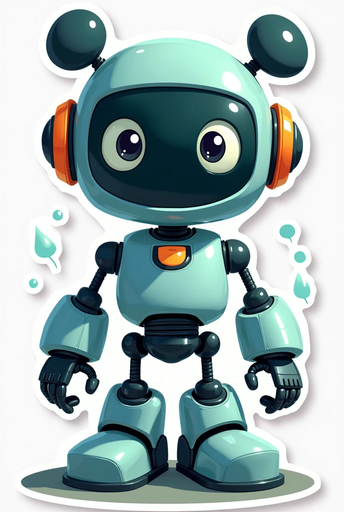 robot caricatura, Disney style for cool colors stickers


