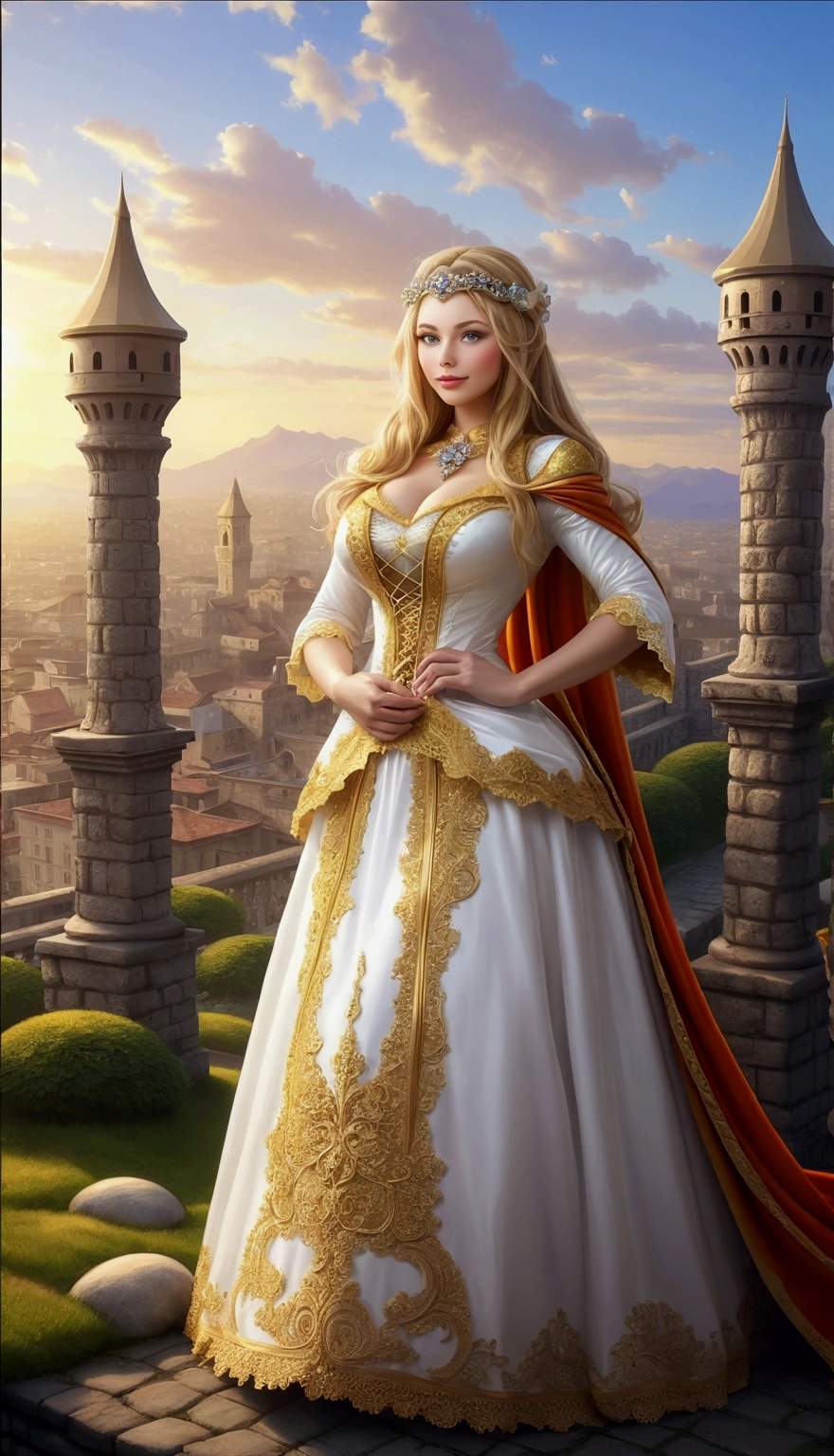 Beautiful women. busty, leggy, lean, lithe. ultra-hourglass-bodytype. Waspy figure Official Art, Award Winning Digital Painting, Digital Illustration, Extreme Detail, 4k, Ultra Hd, Rococo, Polished, Intricate, Realistic Fantasy Art, Sharp Focus, Concept Art, Art By Wlop, Artgerm, (2d Vector Illustration)