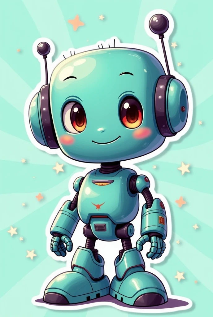 robot caricatura, Disney style for cool colors stickers