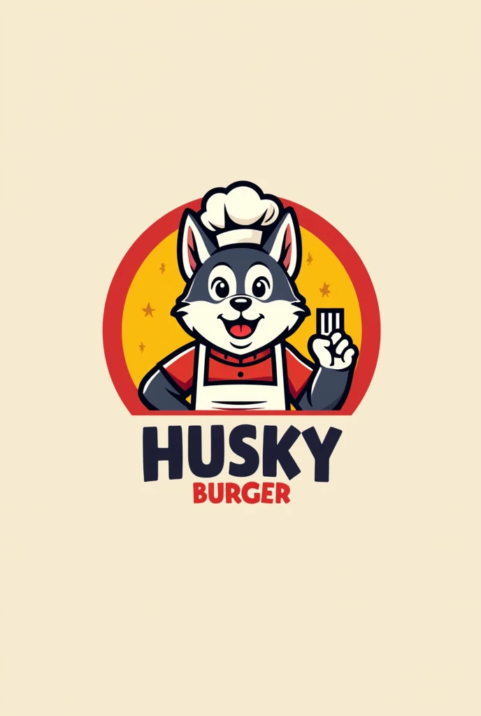 a simple logo for a burger joint called Husky Burger 