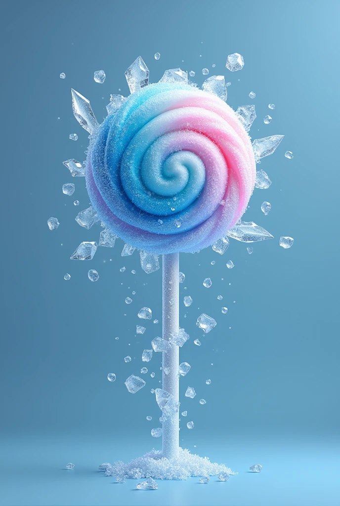 create a logo for a company that sells frozen and regular sweets, com o nome sweet chill , using a lollipop with ice crystals as the main object 
