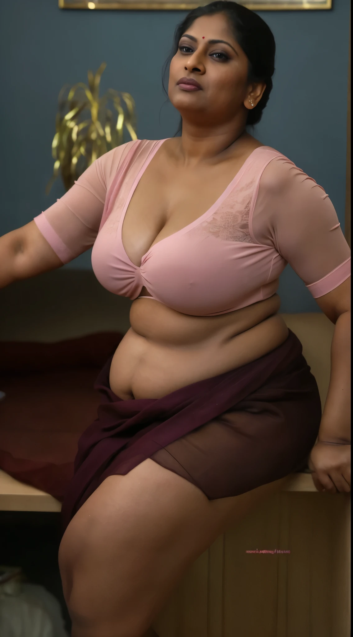 Foto RAW, photorealistic, true milf, mature wrinkles skin, tanlines, photography, full body shot, 70 years old Woman, nadhiya moidu, hot nadhiya mommy, master shot, perfect eyes, goddess like beauty, nadhiya momma, nadhiya amma, pierced eyes, perfect thick chubby mallu Desi aunty bhabhi, Wearing a Stanapatta, a chest-band.Saree model, model Photography, Indian saree shoot, Indian traditional wear advertising photography, traditional wear brand shoot, face of indian chubby milf actress Nadhiya or Nadia Moidu or Nadiya moidu, masterpiece, realistic, realism, incredible details,  pleasure, photorealism, detailed skin, skin pores, high contrast, photorealistic Artstation 8k HD digital art trend of high definition and detailed realistic skin texture, ultra detail, realistic skin texture, armature, best quality, ultra high definition, (photorealistic:1.4),, high resolution, detail, raw photo, sweat, Re sharp, by Lee Jefferies Nikon D850 Film Stock Photo 4 Kodak Portra 400 Camera F1.6 Lens Rich Color Ultra Real Realistic Realistic Textures Dramatic Lighting Unreal Engine Trending at Art Station Cinestill 800,(pele altamente detalhada: 1.2), 8k UHD, DSLR, soft-lighting, alta qualidade, grain of film, Fujifilm XT3,she didn't like to wear blouse or bra, she is happy to wear only saree, she hates blouse or bra, detailed hairy armpits, hyper realistic skin, skin pores, sweat, veins on the body, skin texture, freckles 0.2, RAW photo, astounding details, professional fashion photography, photographed by master photographer, insane skin texture details, bulky figure, plus size Indian aunty, chubby Indian housewife,  Indian desi Mature widow aunty, queen of seduction, tempting jiggly figure, appealing body language, she wants to alleviate his loneliness, she wants to be a sugarmommy, mature aged beauty, true mature goddess, visible few wrinkles stretchmarks, few tanlines in her face, She is the mother of four sons, erotic fantasy, 