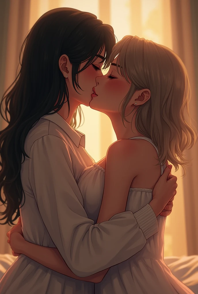 Lesbian woman kissing 
