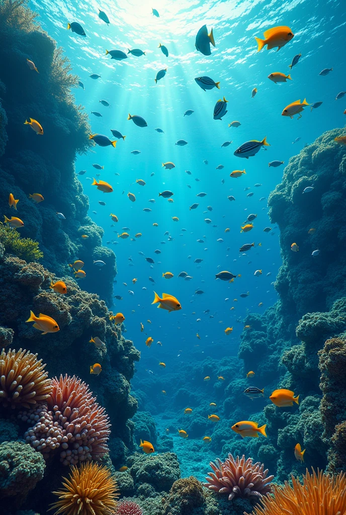 abundance and variety of fish on an island