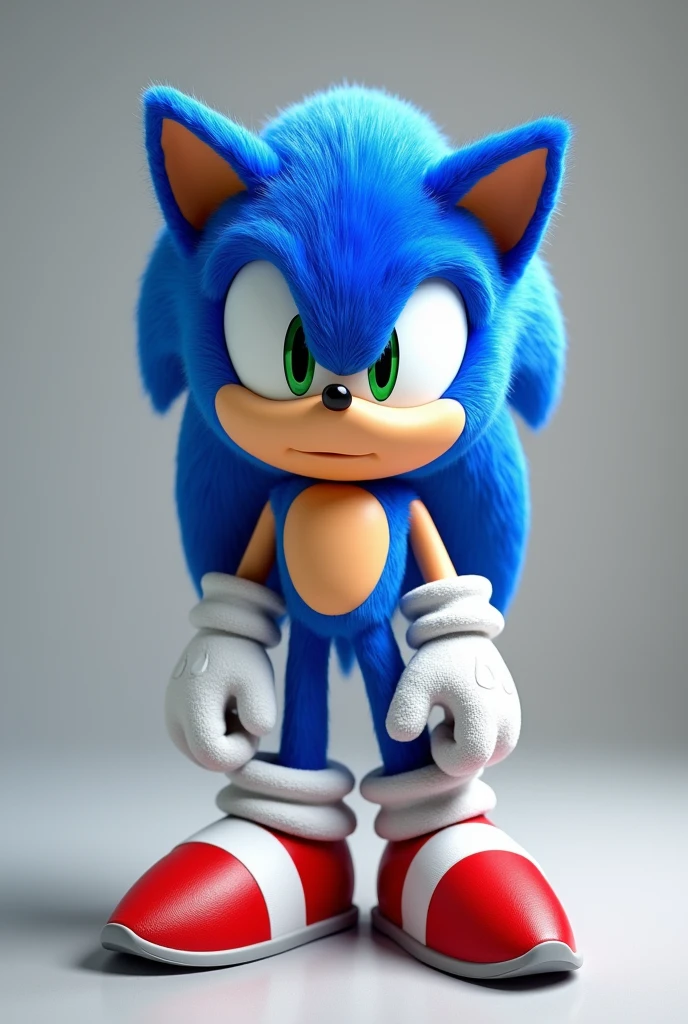 Sonic solo, looking at viewer, smile, 1boy, standing, full body, sitting on chair, looking at viewer