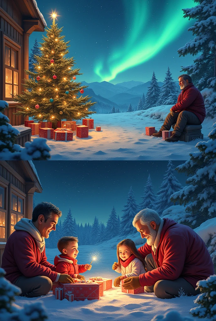 Two diffrent christmas-scenes
