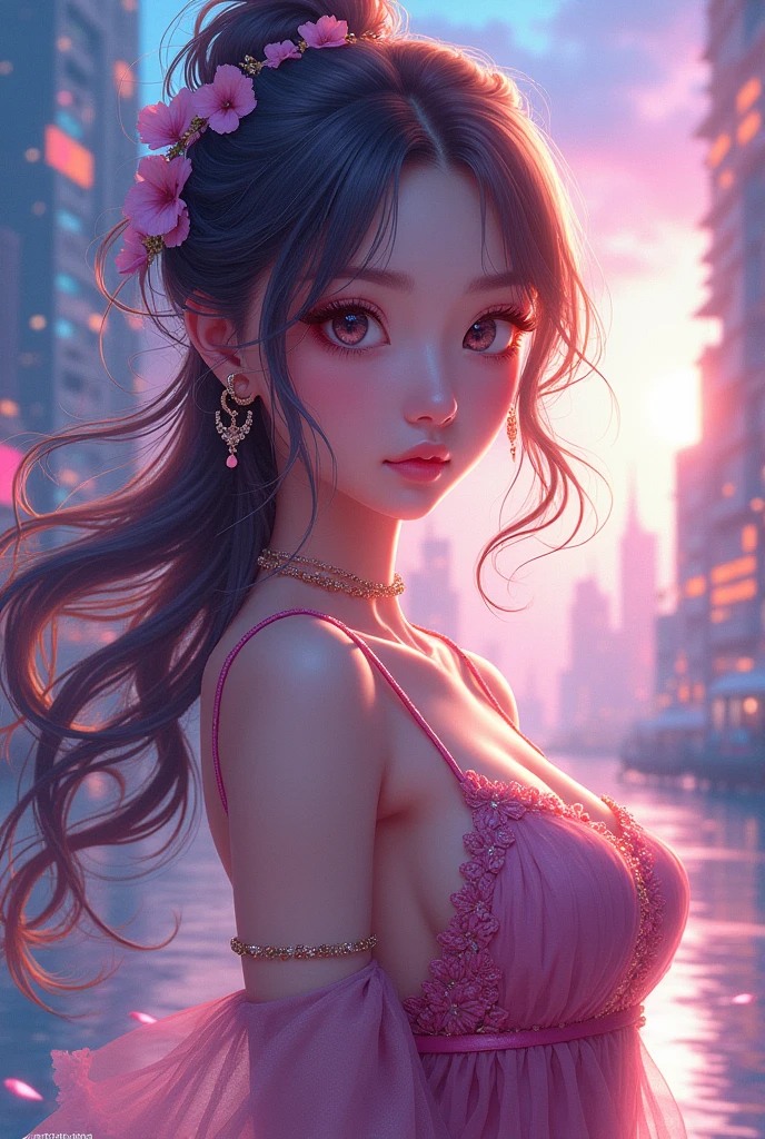 A feminine anime fashion woman


