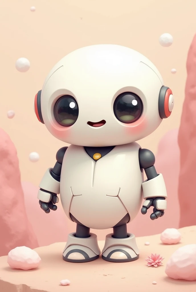 cartoon of a robot, in pastel shades