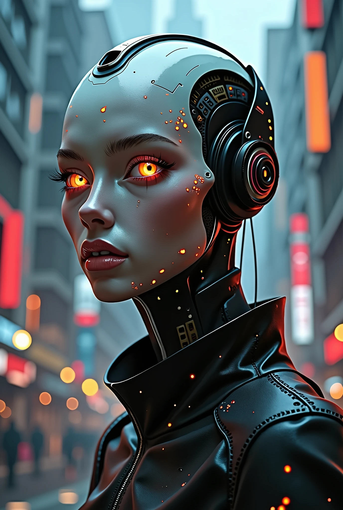 Person with 3 eyes with futuristic and cyberpunk style