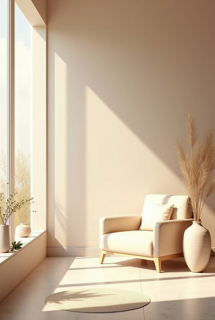 Image of a room with light and neutral colors, interior design