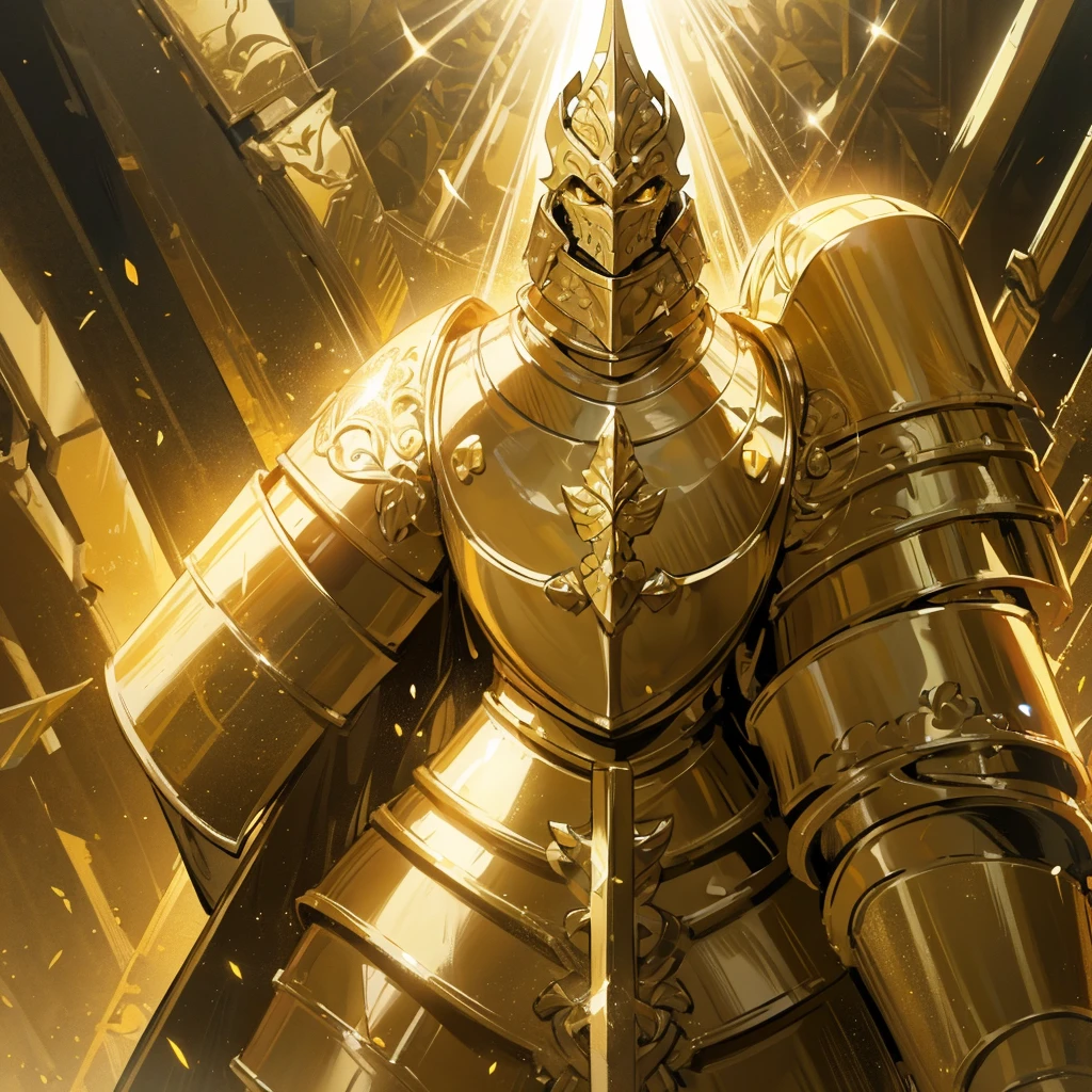Paladin Golden armor, Golden armor wearing, heavy Golden armor, wearing gold armor, wearing Golden armor, gold armor, heavy gold armor, gold armor, Ornate armor, Golden armor, Draconic-looking armor, Golden armor, wearing tribal armor, Epic Paladin Armor, vistiendo una Ornate armor con una pluma roja en el casco, green robot eyes