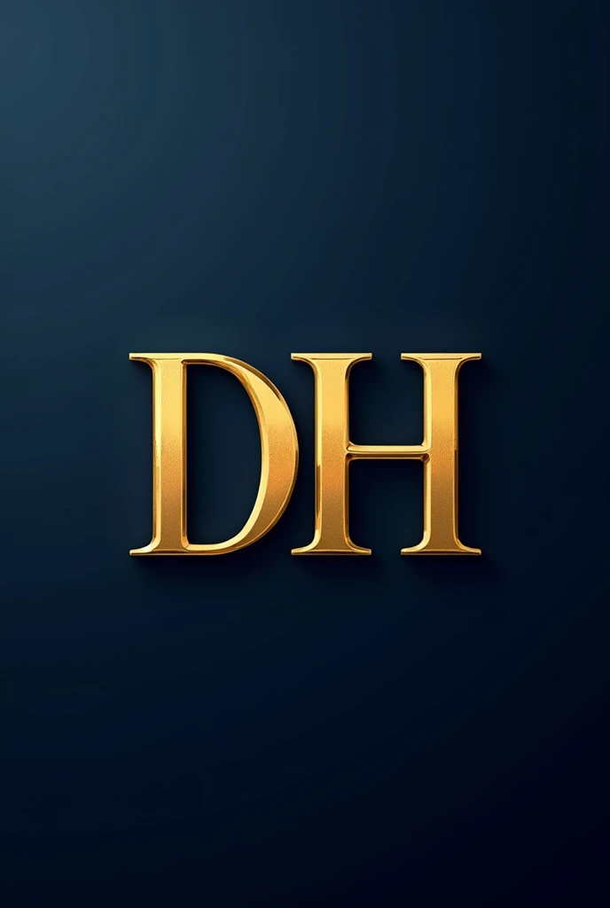 Design of gold DH letters and dark blue background