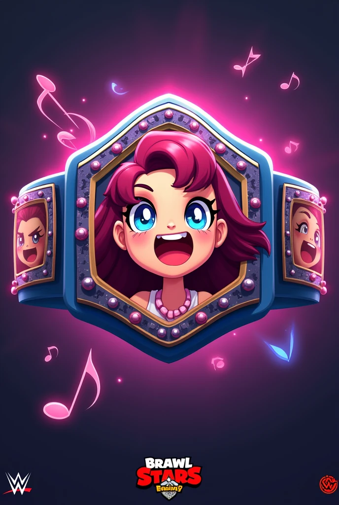 Create a WWE belt from the Brawl Stars character Melodie