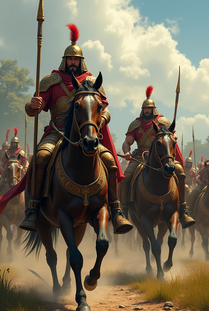 Khmer empire armies force Riding on the horse And some walking holding the knife and Swords