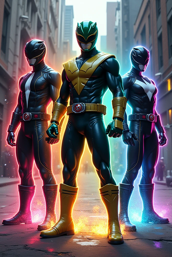 Beats on the shoe from marvel with black power rangers and green power rangers and spawn