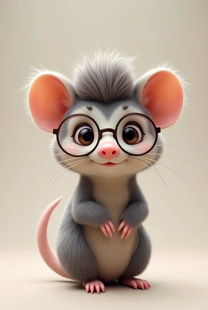 possum with a toupee and glasses that is a woman
