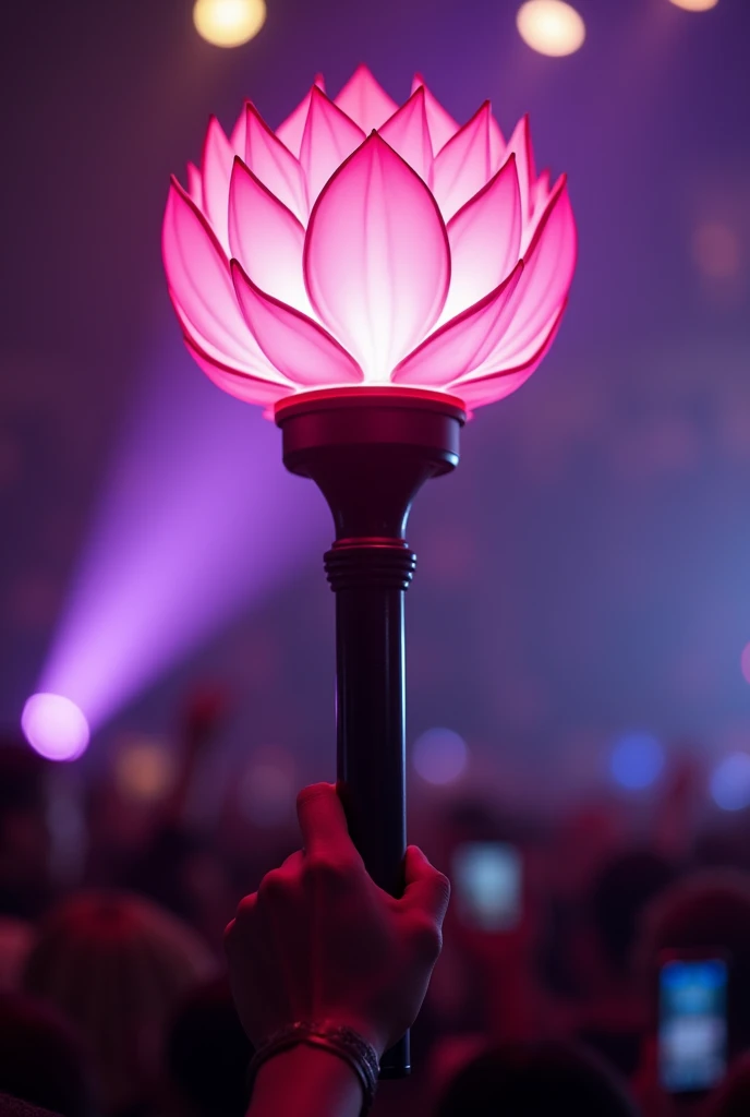 lighstick de kpop,coroa rosa,cabo preto grosso