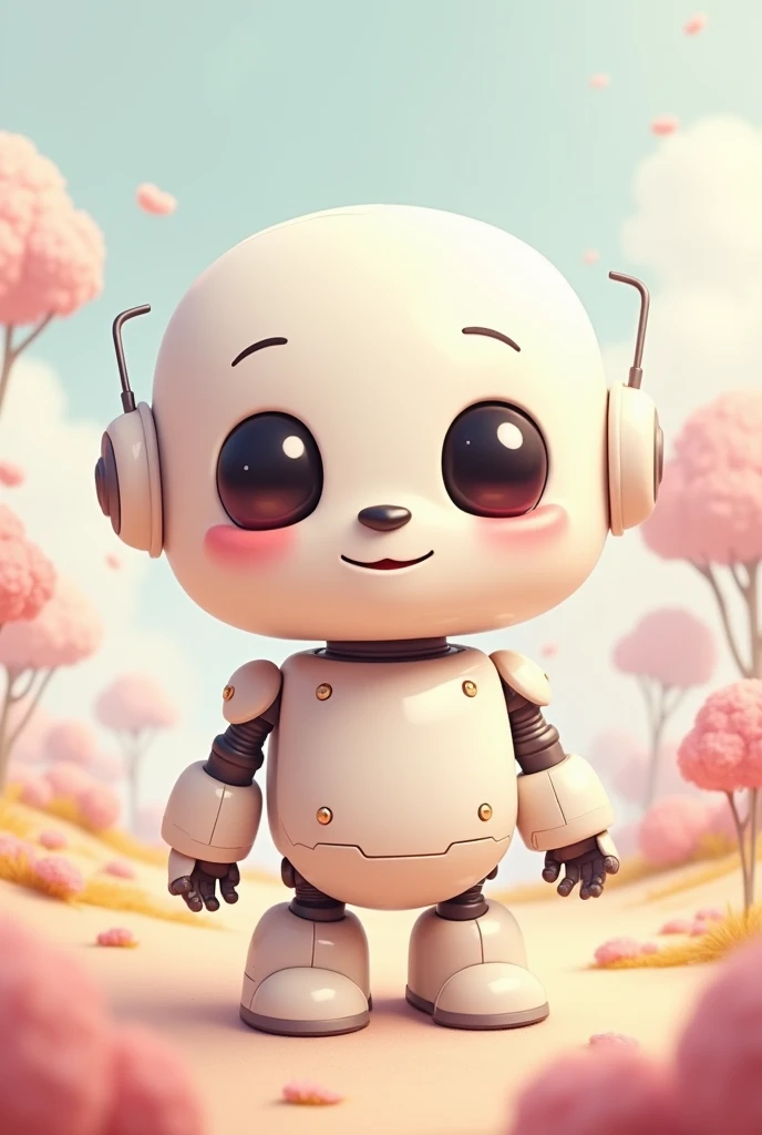 cartoon of a robot, in pastel shades