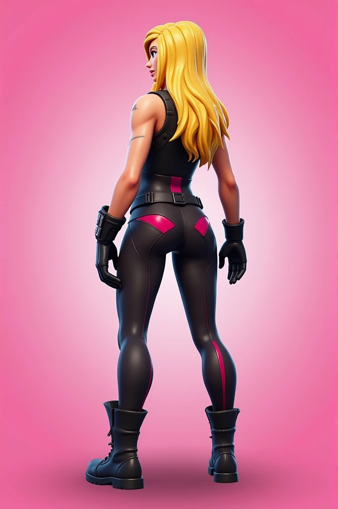 Blonde hair fortnite skin with pink background