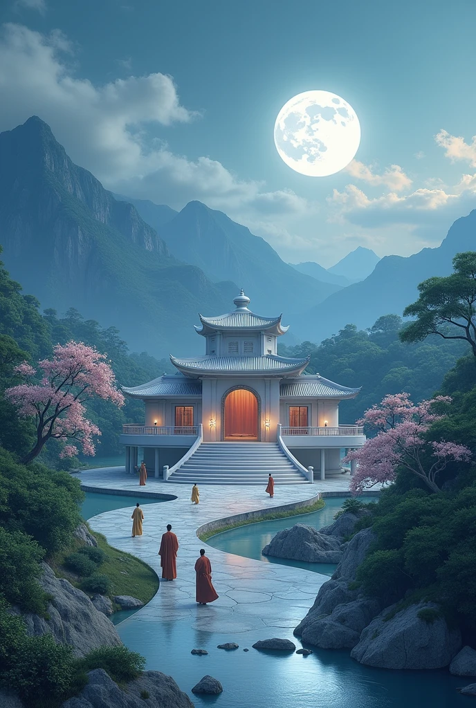 Buddhist temple inspired by the moon
