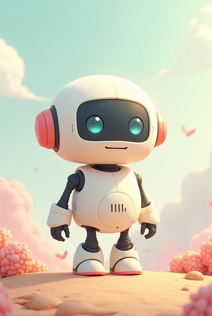 cartoon of a robot, in pastel shades


