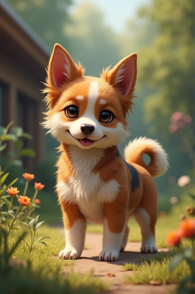 Small mixed breed dog with back
