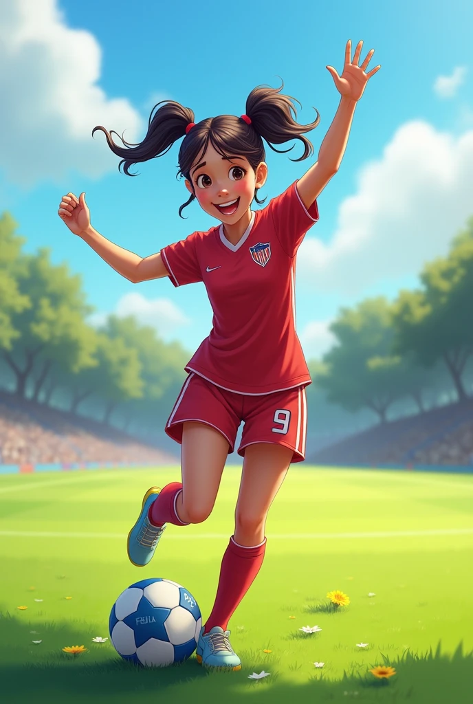 Soccer girl dancing