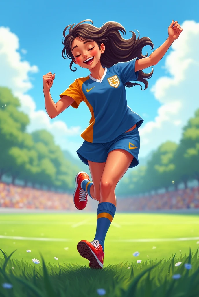 Soccer girl dancing