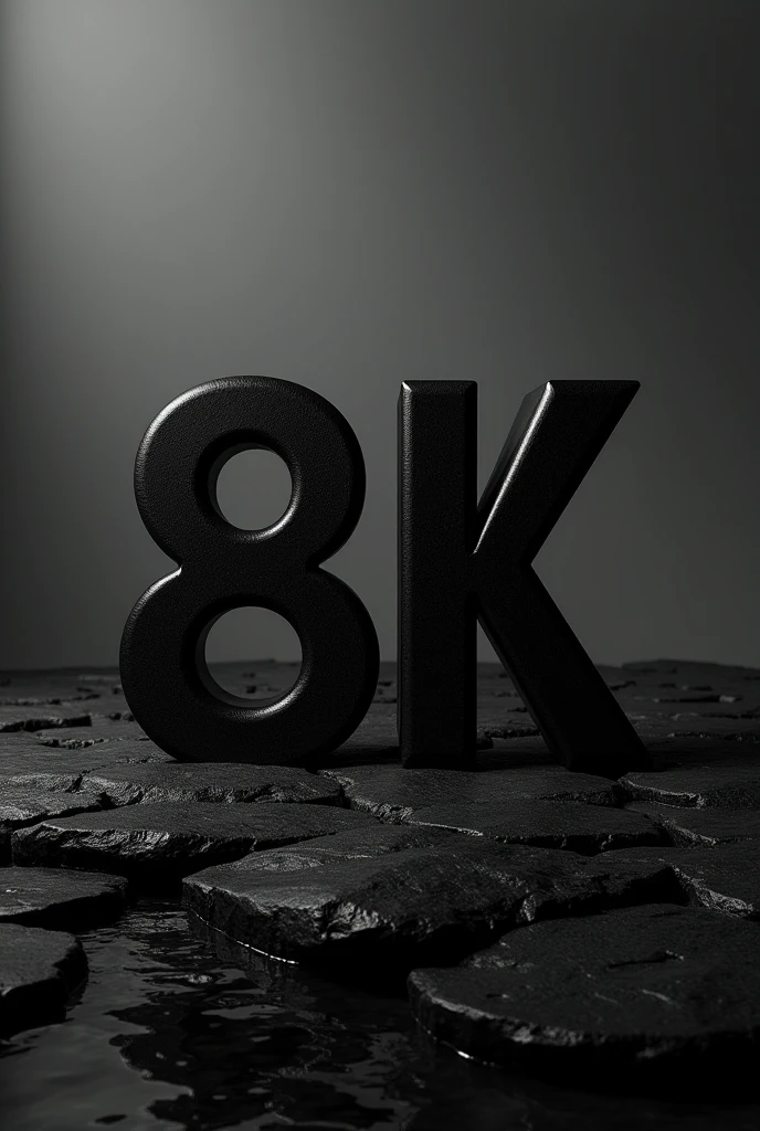 Image that says 8k in total black with a striking background