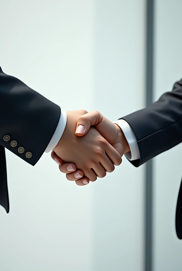 Businessmen&#39;s hands giving a diagonal handshake without a bottom 