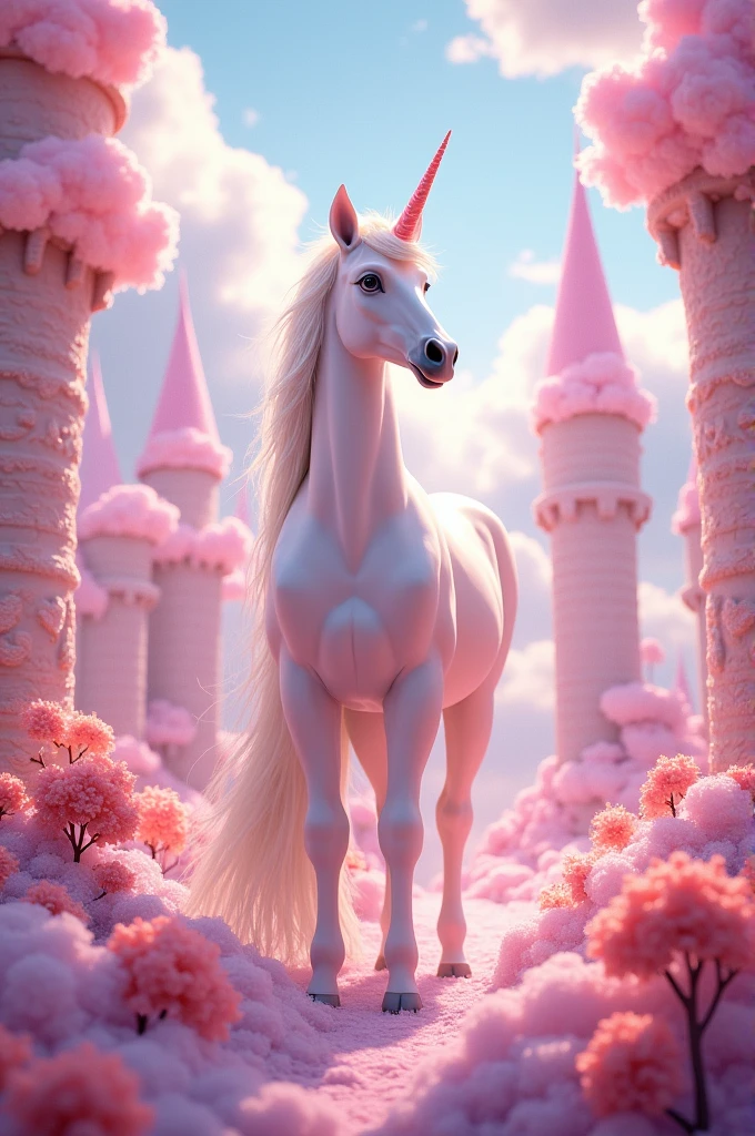 Unicorn in the pink magic kingdom