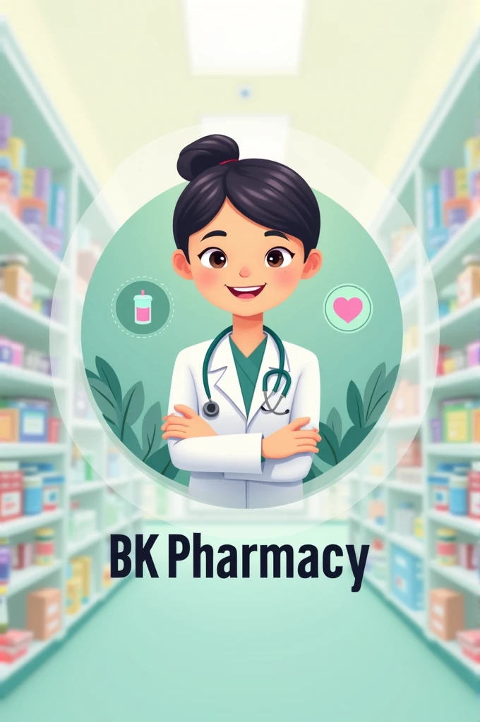 Logo for a company called BK pharmacy It focuses on people's health and the sale of medicines