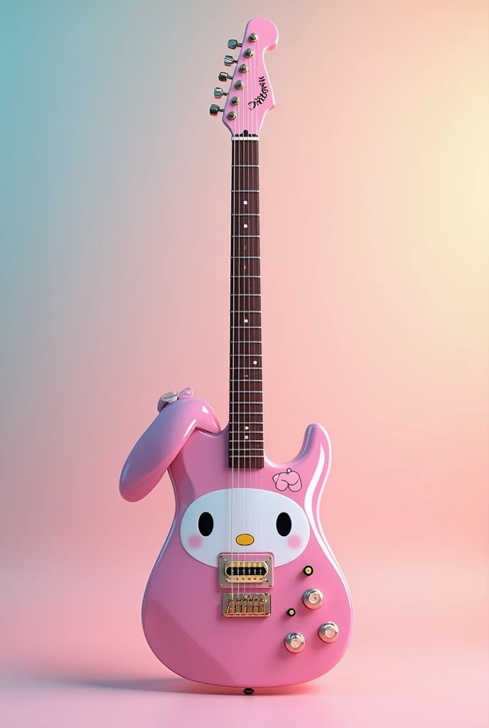 A guitar with the face of my melody from sanrio