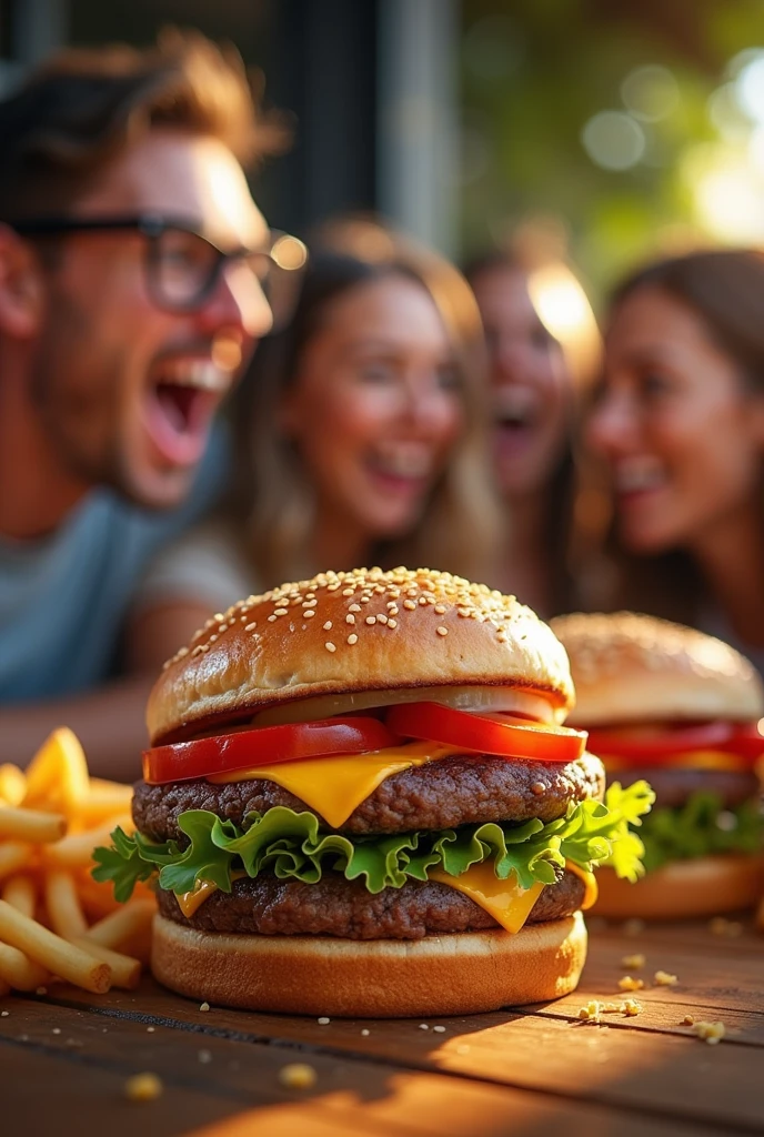Create a piece of advertisement including at least one persuasive language technique, one of the techniques of successful advertising; it could be a leaflet, a radio ad or a video for social media.
que sea de amburguesas y sa una vaya publicitaria