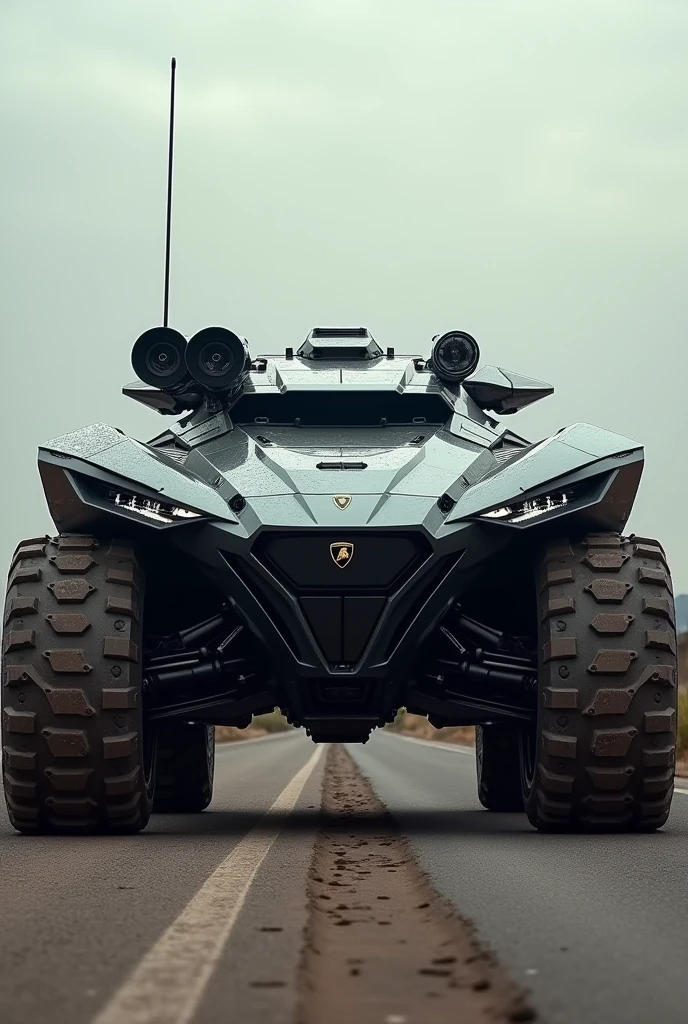 Please create a car based on a Lamborghini and a tank.