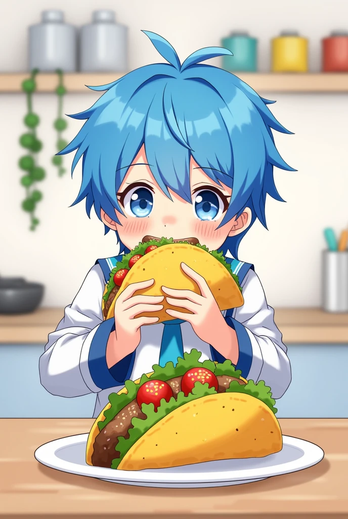 Kaito Vocaloid eating tacos