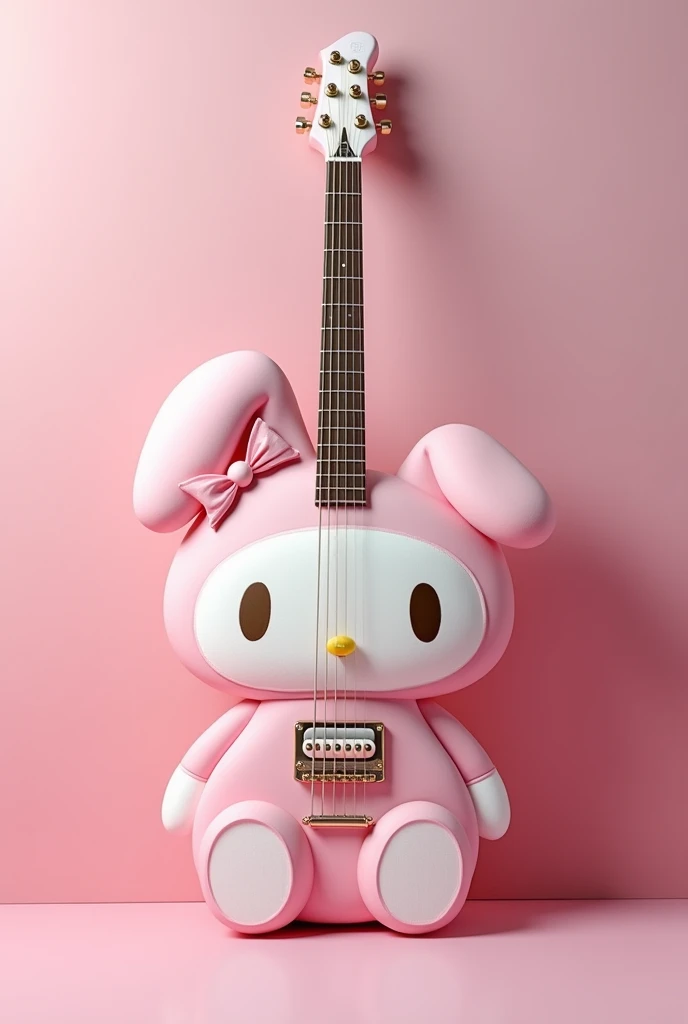 A guitar with the face of my melody from sanrio