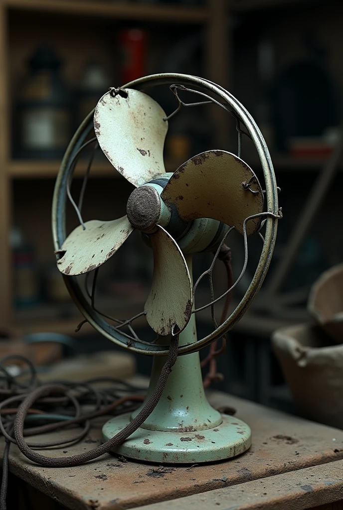 Fan with only, a broken propeller