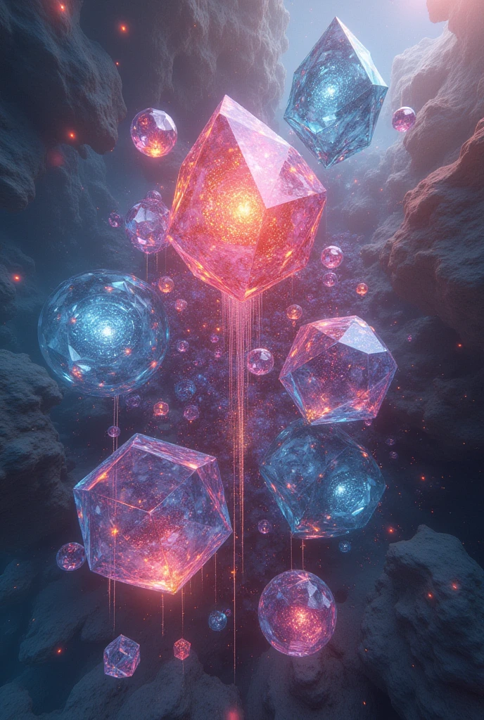 Collage of abstract gems