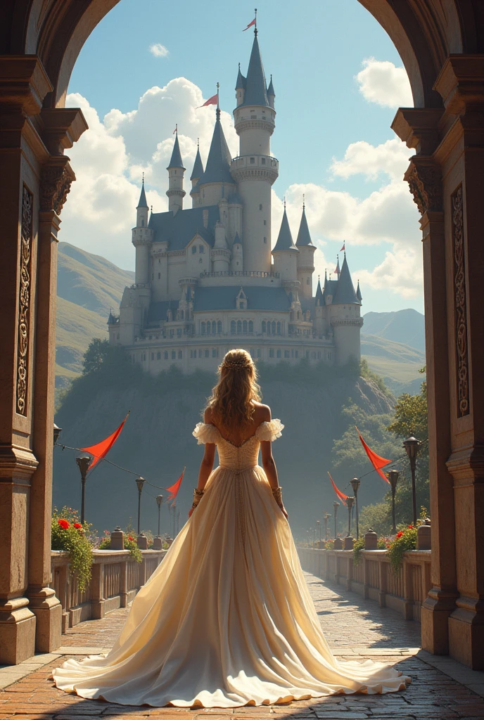 Make a princess arriving at a castle
