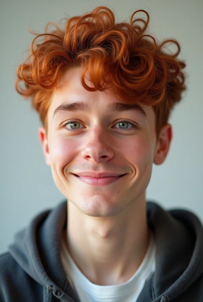 Image for a video game channel that has curly hair and is a man , white skin color that looks young