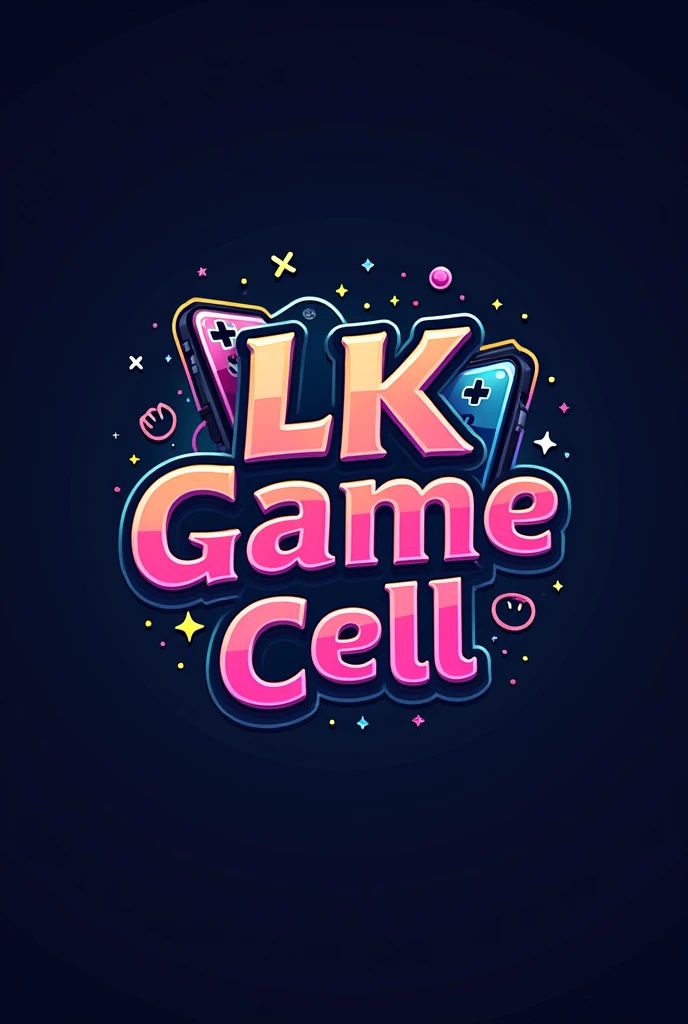 Make a logo that says LK Game Cell, with a video game controller or a cell phone 