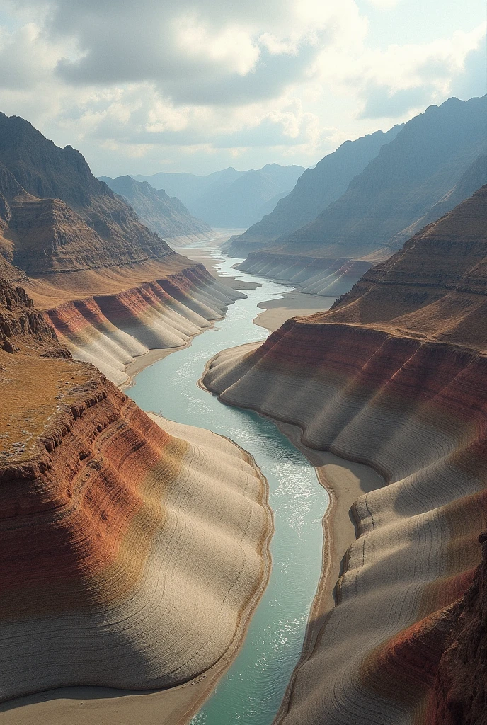 bajada or piedmont When several adjacent alluvial fans along a mountain front, begins to spread laterally, due to the continuous lateral displacement of rivers and deposition of their loads, coming together to develop a uniform and flat surface