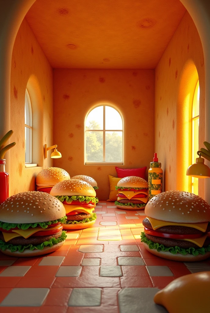 A room made with 🍔 burger