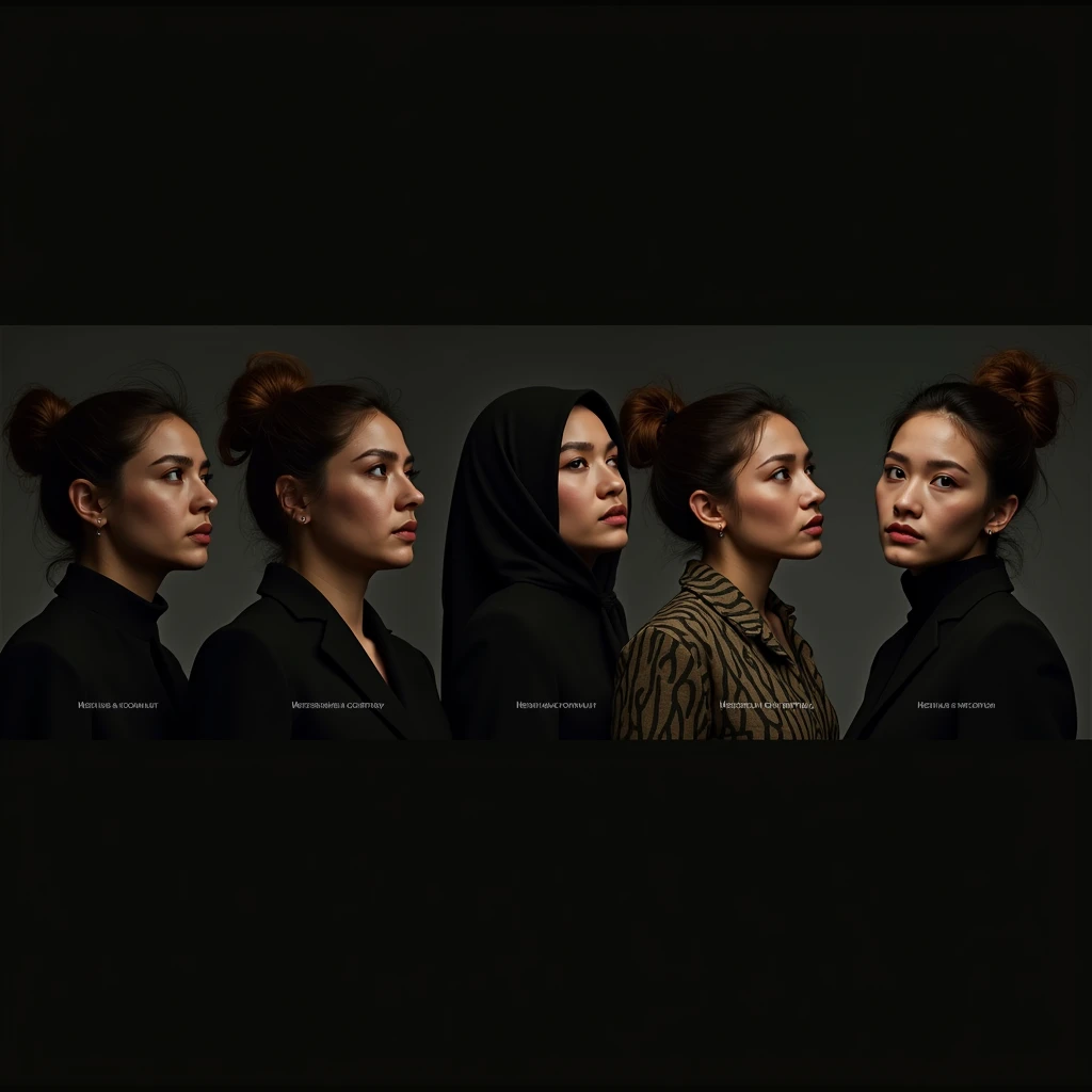 With these faces create other studio session photos High resolution,