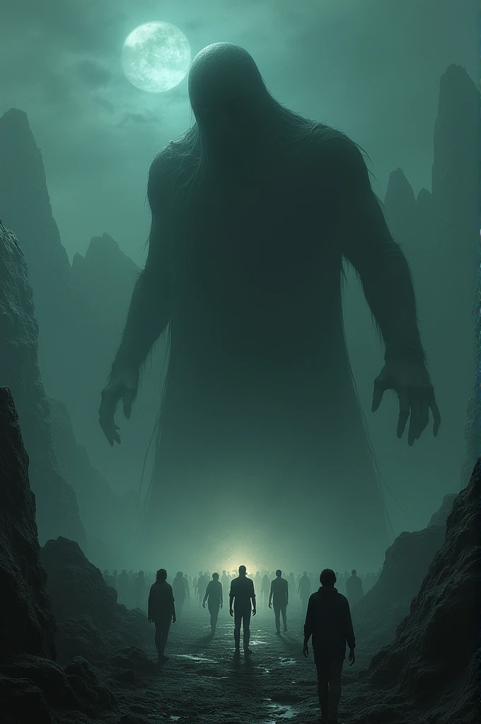 I want you to generate an image of Cap Nothing in nightmare mode attacking a group of people